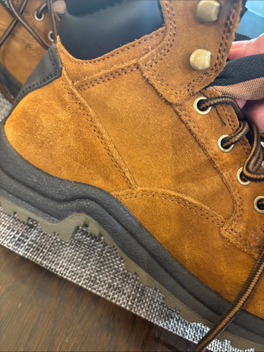 Brahma Tan Suede Work Boots 7.5 womens Black & safety toe oil resist waterproof - Picture 9 of 15